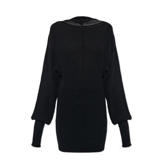Rick Owens Truien & Vesten, Dames, Zwart, M, Wol, Wool Sweater