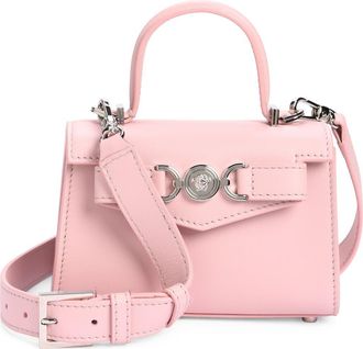 Versace Medusa 95 Leather Top Handle Bag in Dusty Rose-Palaldium at Nordstrom