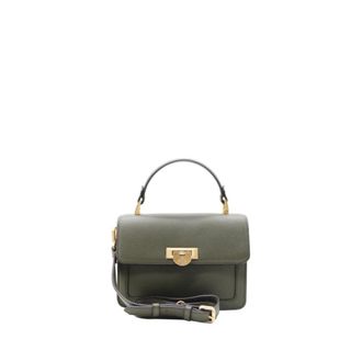 Pourchet Tassen, Dames, Groen, ONE Size, Leer, Auteuil Handbag