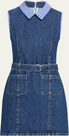 Cinq &agrave; Sept Kyra Sleeveless Belted Denim Mini Dress