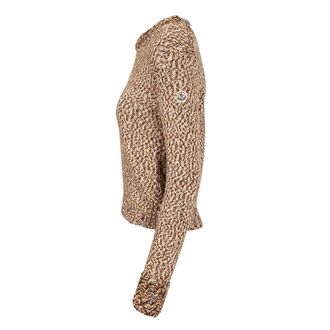 Moncler Moulin&eacute; Wool Crew Neck Jumper - female - Moncler - Round-neck Knitwear - Brown - M - Knitwear