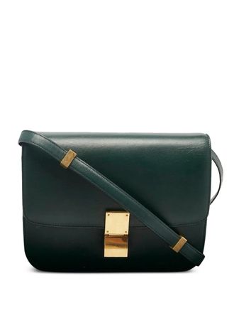 Celine Classic Box leather shoulder bag - Green