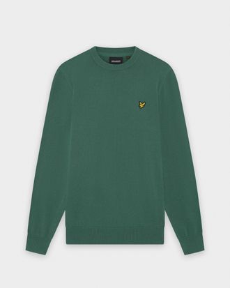 Lyle & Scott Mens Jumper in Dark Green Cotton - Size X-Large