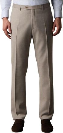 Brooks Brothers Virgin Wool Blend Comfort Broeken - Heren - Nette broeken - Beige - W42 - Wol - Broeken