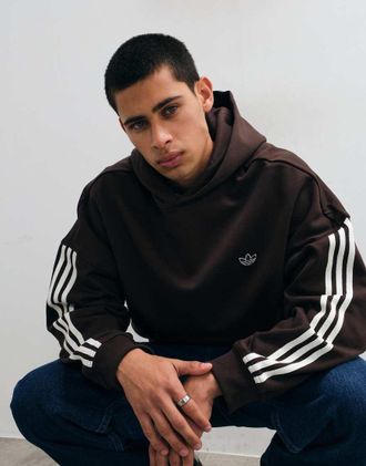 adidas Originals felpa con cappuccio Signature Sweat marrone-Nero