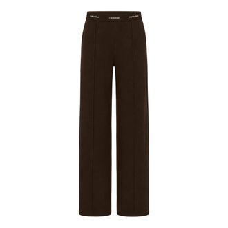 Calvin Klein Logo Taille Wijde Joggingbroek - Dames - Sweatpants - Bruin - XS - Katoen - Broeken