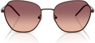 Emporio Armani 55mm Irregular Sunglasses in Bordeaux /Pink Violet at Nordstrom