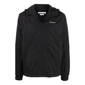 Off-white Sports Zipper Hooded Jacket Loose Fit Black OMBD039C99FAB0011010