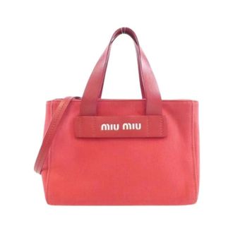 Miu Miu Pre-owned Tote Bags, female, Red, Size: ONE SIZE Pre-owned Canvas Tote Bag