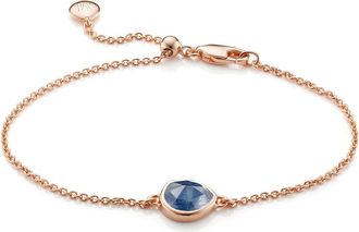 Monica Vinader Rose Gold Siren Gemstone Chain Bracelet Kyanite