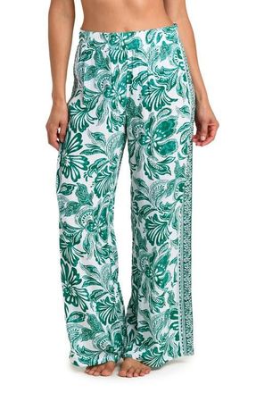 La Blanca Botanical Brocade Wide Leg Cover-Up Pants in Jungle at Nordstrom, Size X-Large