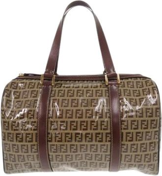 Fendi Pre-owned Handbags, female, Beige, Size: ONE SIZE Pre-owned Boston Bag