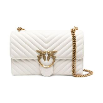 Pinko Love One Classic Schoudertas - Dames - Schoudertassen - Wit - ONE Size - Leer - Tassen