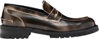 Dondup Italiaanse leren loafers - Heren - Loafers - Bruin - 41 EU - Leer - Schoenen