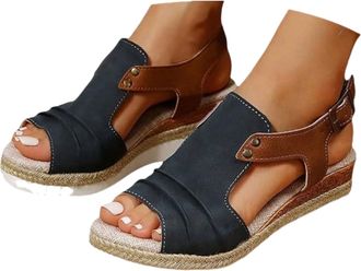 Generic Espadrilles Womens Wedges Orthopedic Sandals Orthopedic Sandals for Women Comfortable Platform Espadrille Shoes Dressy Summer Open Toe Ankle Strap Low