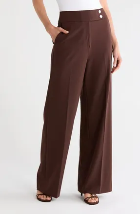 Calvin Klein Wide Leg Pants in Coffee Bean at Nordstrom Rack, Size 16