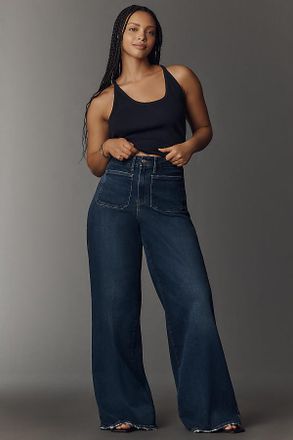 Good American Soft-Tech Good Waist High-Rise Palazzo Jeans