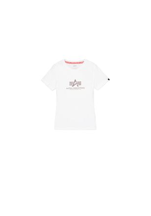Alpha Industries T-Shirt ALPHA INDUSTRIES New Basic T-Shirt BL Glitter W, Damen, Gr. XS, weiss (wei&szlig;), Obermaterial: 100% Baumwolle, Shirts T-Shirt