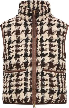 Moncler Moncler Emotionnalite Tweed Down Vest, Women, White, Size: 00