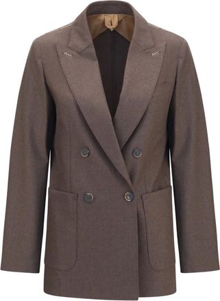 Max Mara Cloruro Double-Breasted Blazer - Jackets - Mujer - Marr&oacute;n - S