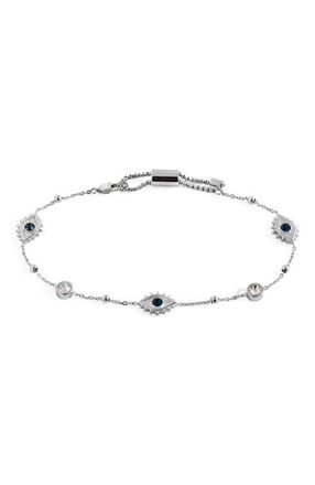 Alex and Ani Evil Eye Crystal Anklet in Silver at Nordstrom