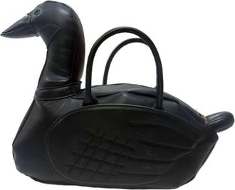 Generic 3D Black Swan PU Leather Crossbody Bag for Women, Fashion Street Style One-Shoulder Purse with Strap for Daily Use (Black)