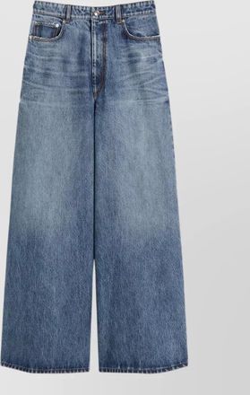 Sportmax cotton low-rise wide-leg jeans