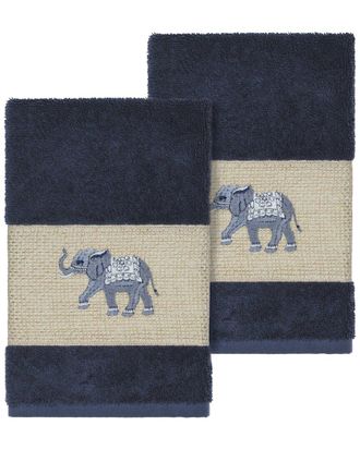 Linum Home Textiles Quinn Turkish Cotton 2Pc Embellished Hand Towel Set