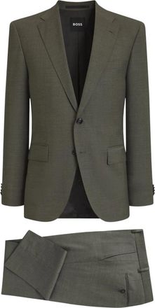 HUGO BOSS Single Breasted Suit - Heren - Business pakken - Groen - 2XL - Tweed - Kostuums