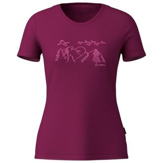 LOEFFLER Printshirt Sunset Merino-Tencel Merinoshirt f&uuml;r Damen | bordeaux