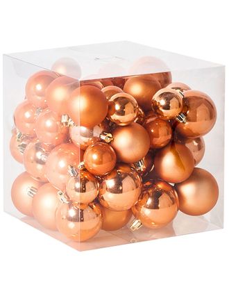 Beliani Set Di 60 Palline Di Natale In Materiale Sintetico Rame Lovatnet