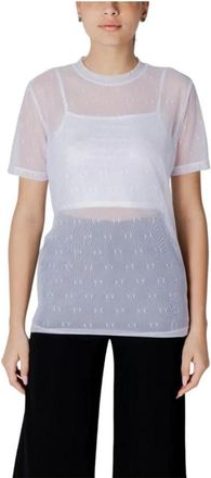A|X Armani Exchange Mesh Top See-Through Overlay - Dames - T-shirts - Wit - S - Tops