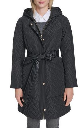 Cole Haan Belted Quilted Jacket in Black at Nordstrom Rack, Size X-Small