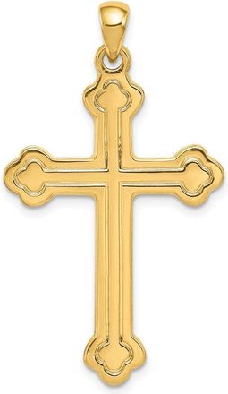 Diamond2Deal 14k Yellow Gold Budded Cross Pendant