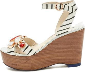 Sophia Webster Sandali Suki Gem a righe - Bianco