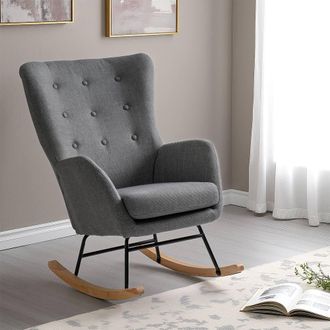 Seconique Hayden Rocking Chair in Dark Grey