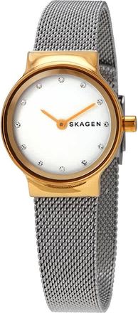 Skagen Freja White Dial Stainless Steel Mesh Ladies Watch SKW2666