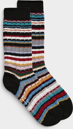 Paul Smith Womens Cable and stripe socks