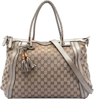 Gucci Pre-owned Handbags, female, Brown, Size: ONE SIZE Pre-owned Tote Bag with Handles