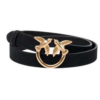 Pinko Pinko - Love Berry H2 Riem - Dames - Accessoires - Zwart - Maat: M Leer