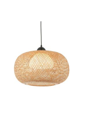 Netlighting Bali Single Pendant Ceiling Lamp Natural Bamboo White Matt Black