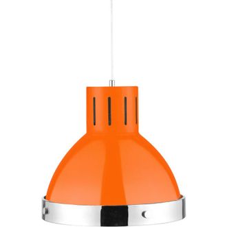Premier Housewares Orange and Chrome Pendant Light - Premier Housewares