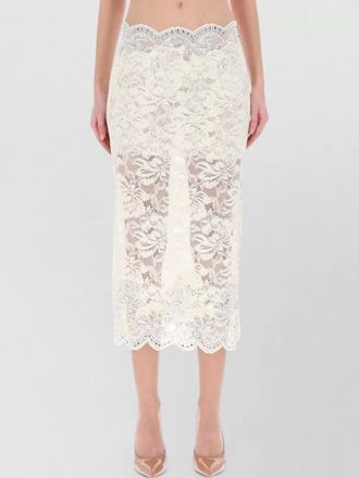 Paco Rabanne high waist floral lace skirt sheer design