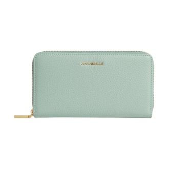 Coccinelle Wallets & Cardholders, female, Blue, Size: ONE SIZE Metallic Soft Large Zip Around Wallet