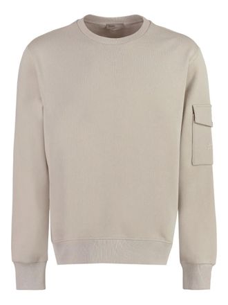 Herno sleeve-pocket crew-neck sweatshirt - men - Cotton - 50 - Neutrals