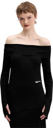 Karl Lagerfeld Off-shoulder Sweater - Dames - Longsleeves - Zwart - L - Tops