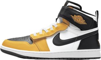 Nike Air Jordan 1 Hi Flyease Mens Trainers CQ3835 (White/Black/Yellow Ochre 107) UK 10 (EU 45)