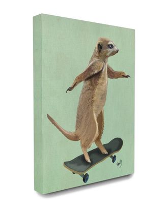 Stupell Industries Meerkat On Skateboard Illustration