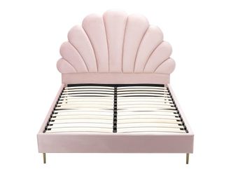 VENTE-UNIQUE.COM Base de cama terciopelo rosa