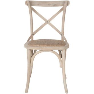 Calicosy Calicosy - Lote de 2 sillas de madera maciza y rejilla L61 cm - bistrot